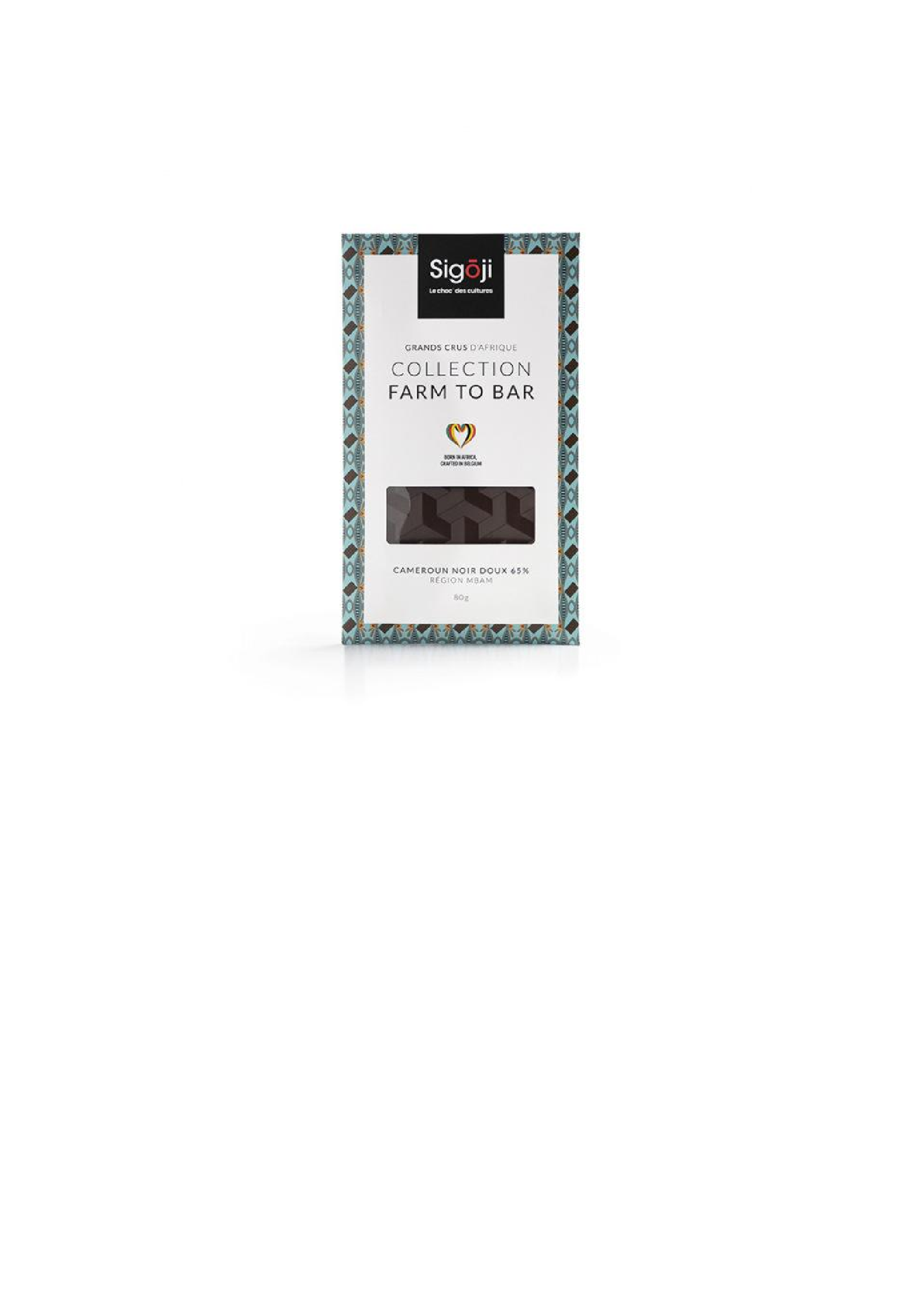 Tablette de chocolat noir 65%, Origine des fèves Cameroun